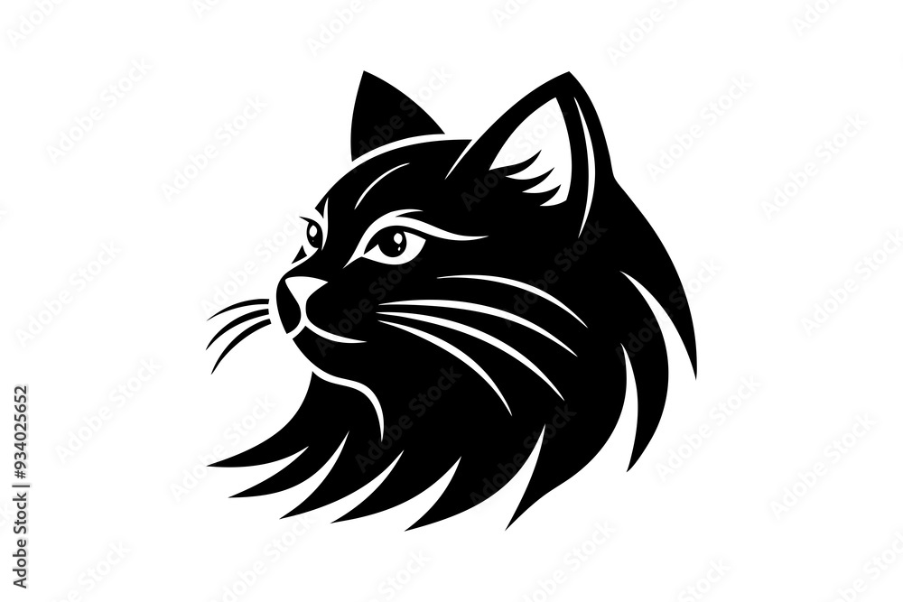 A vector logo featuring a cat's face A vector logo featuring a cat's face