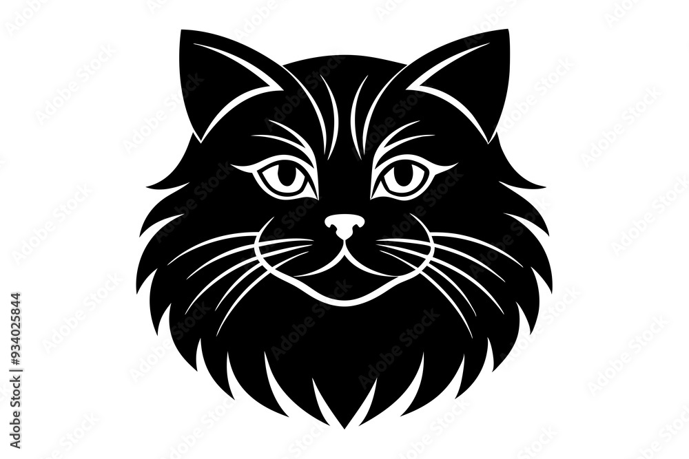 A vector logo featuring a cat's face A vector logo featuring a cat's face