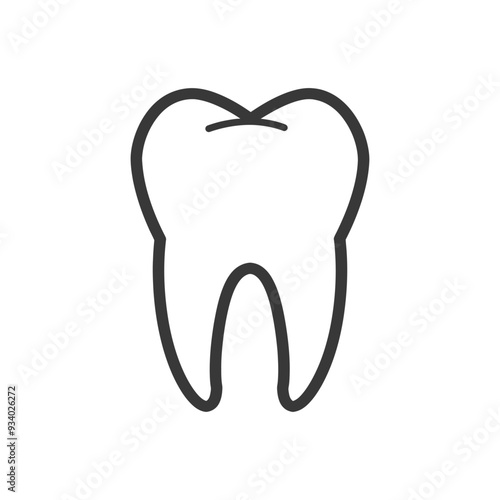 A Line Drawing Illustration of a Single Tooth