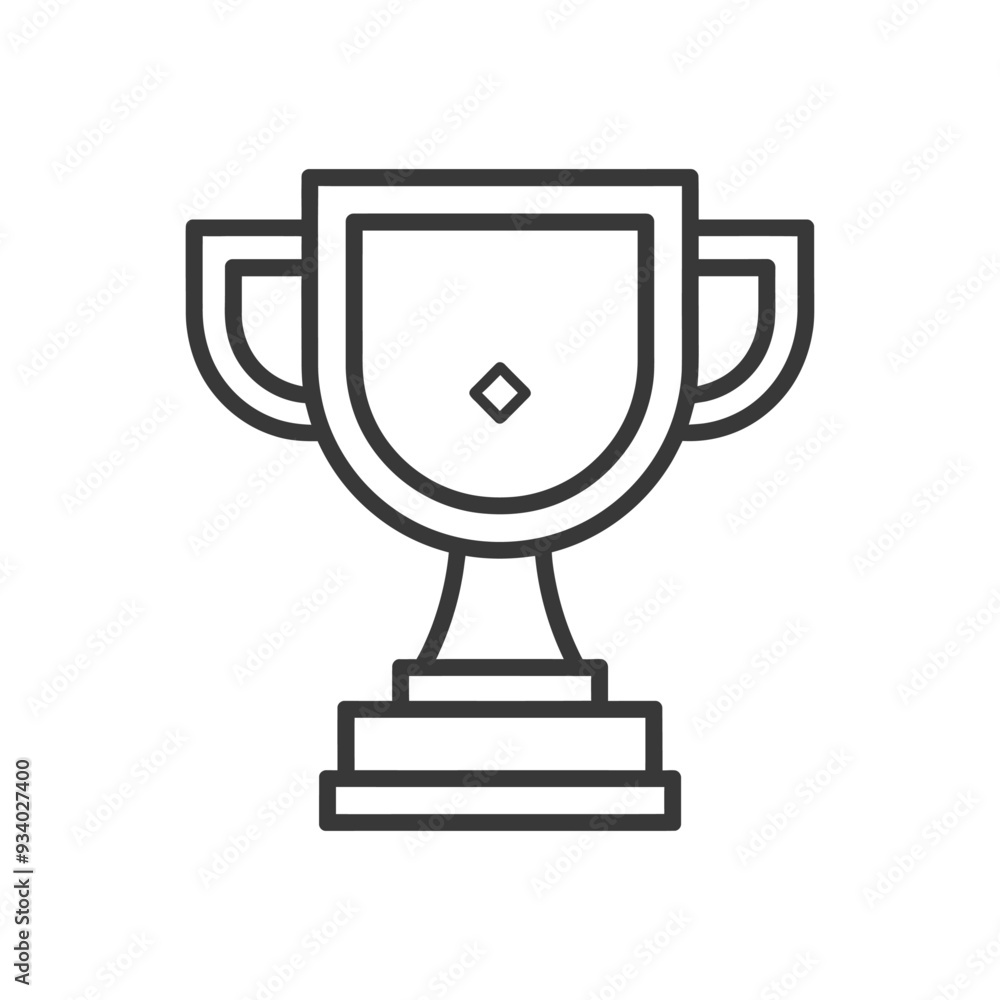 A line drawing of a trophy with a diamond at the top A line drawing of a trophy with a diamond at the top