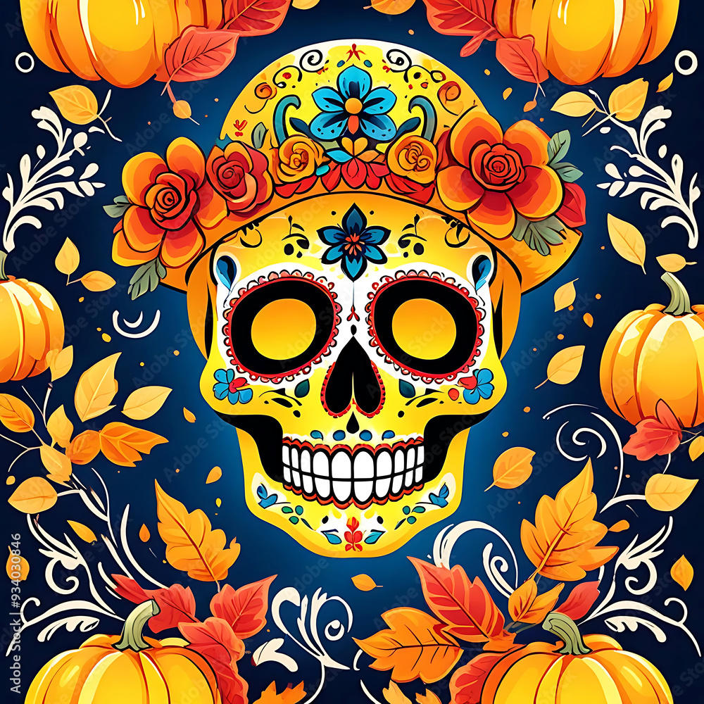 Day of the dead,colorful skull, dia de muertos background. Day of the dead,colorful skull, dia de muertos background.