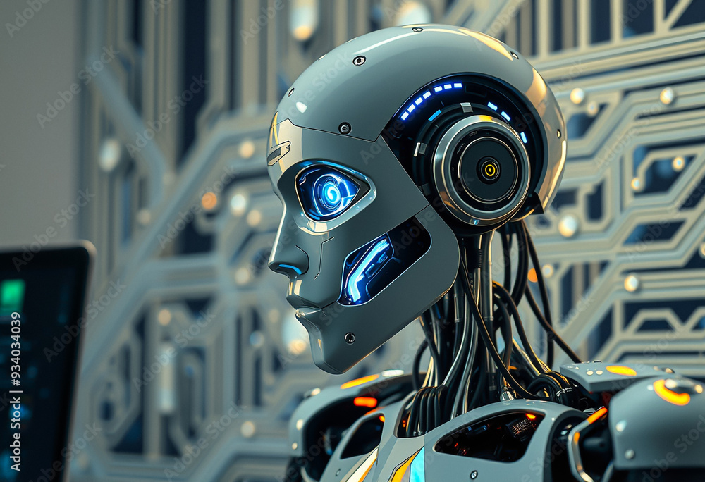 Fototapeta premium ai future, supercomputer, human replacement