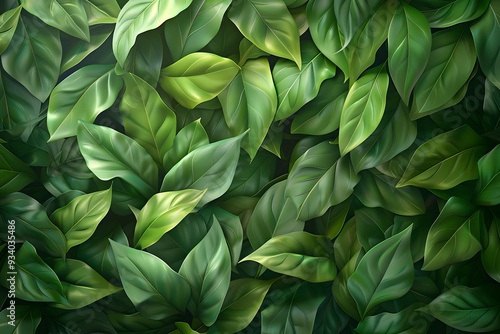 Wallpaper Mural Lush Greenery: A Vibrant Leafy Background Torontodigital.ca