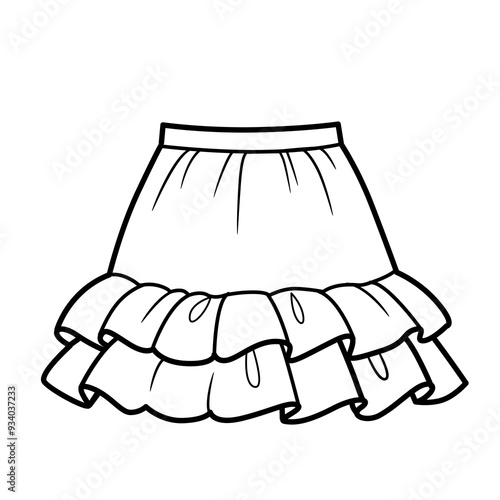 Skirt with fluffy short ruffles