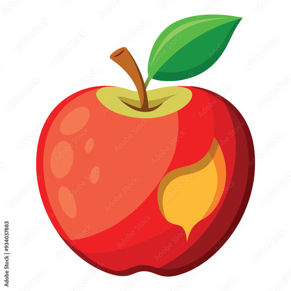Juicy Bitten Apple Vector Design Illustration Juicy Bitten Apple Vector Design Illustration