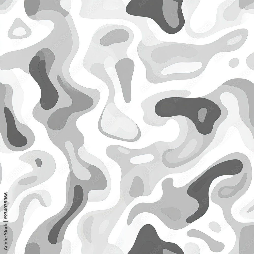 White and Gray Seamless Organic Pattern - AI generated illustration White and Gray Seamless Organic Pattern - AI generated illustration