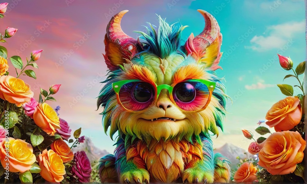 Colorful Creature with Sunglasses