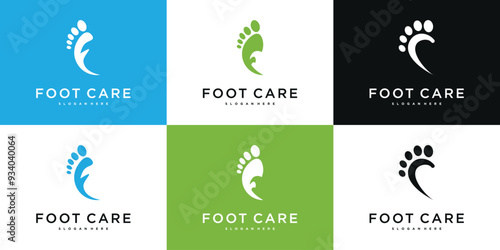 Abstrack foot care logo design. Premium Vector