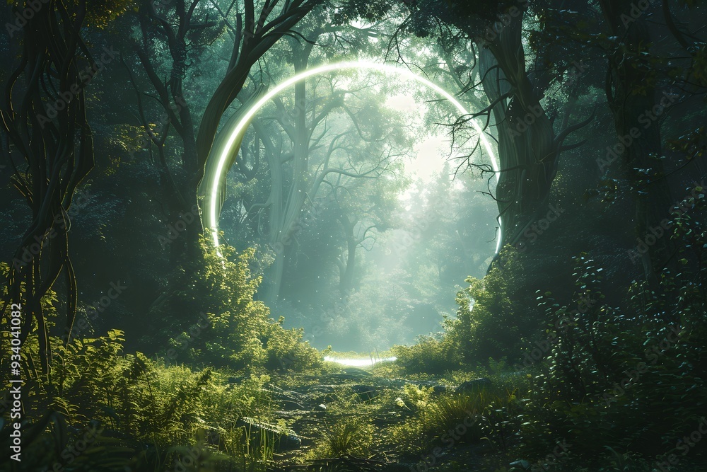 Fototapeta premium Enchanted Forest Portal: A Mystical Gateway to Another Realm