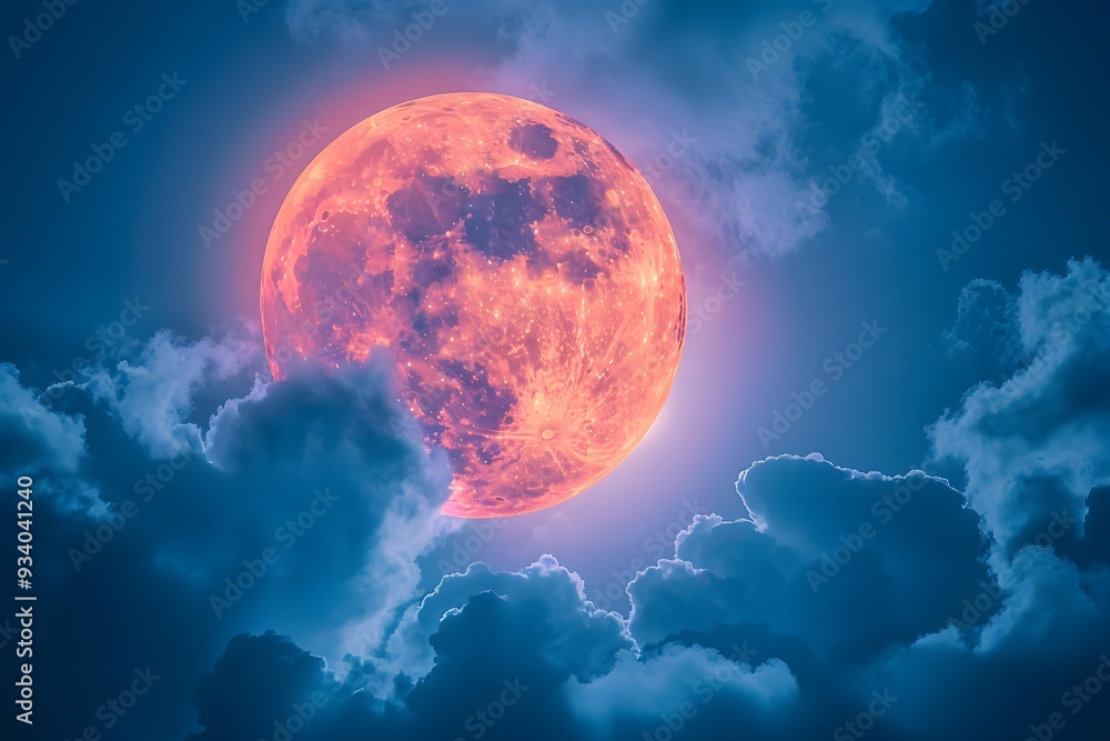 Enchanting Supermoon Illuminating a Mystical Night Sky Enchanting Supermoon Illuminating a Mystical Night Sky