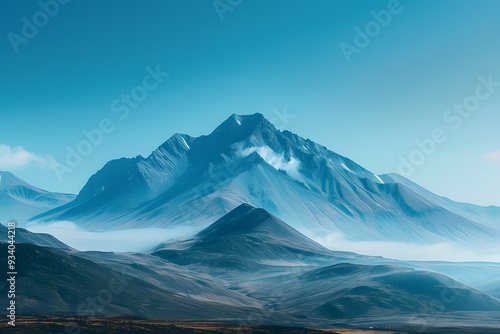 Majestic Mountain Range Under a Clear Blue Sky