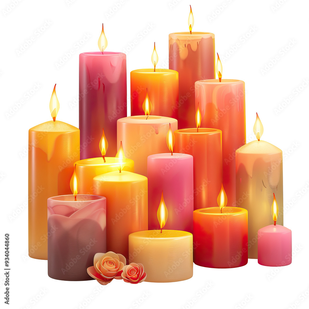 flaming candle with no background flaming candle with no background