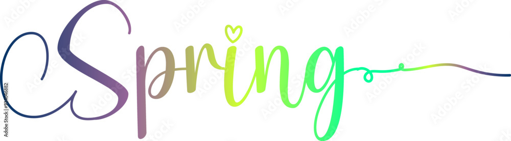 Fototapeta premium gradient Spring, Spring sale illustration with tropical leaves background. Promotion banner, flyer and poster