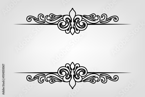 Classic Vintage Baroque Victorian Frames Separator Elements Classic Wedding Invitation