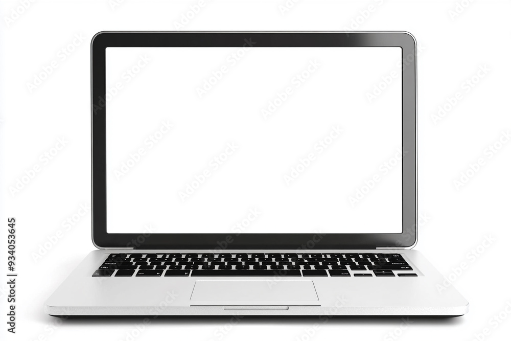 laptop isolated on white background white white mock up screen laptop isolated on white background white white mock up screen