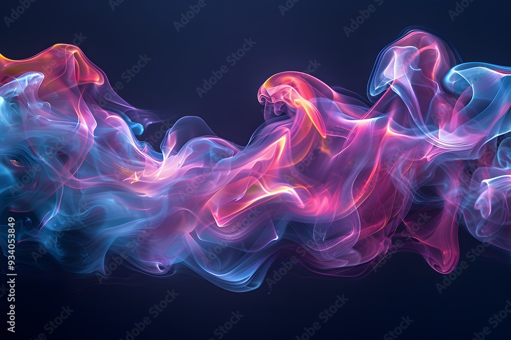 Ethereal Swirls of Colorful Smoke on a Dark Background Ethereal Swirls of Colorful Smoke on a Dark Background