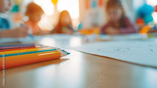 Wallpaper Mural back to school with crayons Torontodigital.ca