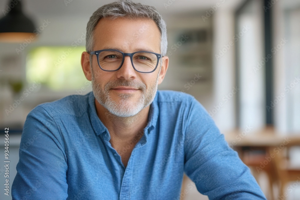 Obraz premium Portrait of a Man with Glasses