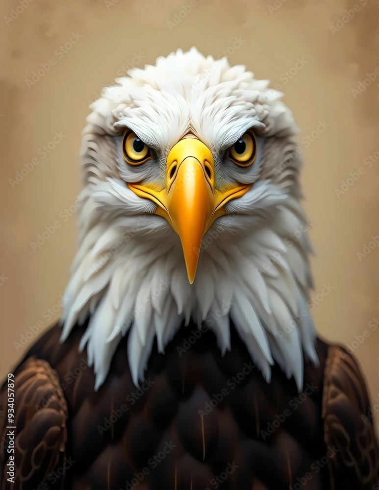 Obraz premium Intense Portrait of a Bald Eagle