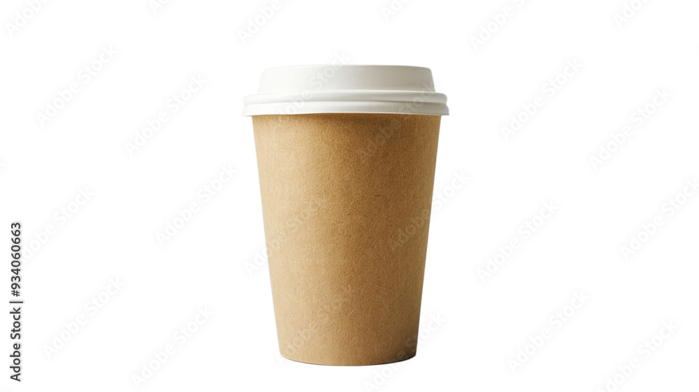 Eco-friendly disposable paper cup isolated on a transparent background. Generative AI Eco-friendly disposable paper cup isolated on a transparent background. Generative AI
