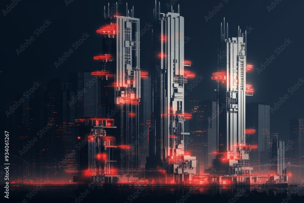 Enthralling night in a captivating futuristic cityscape of fantastical and mesmerizing wonders Enthralling night in a captivating futuristic cityscape of fantastical and mesmerizing wonders