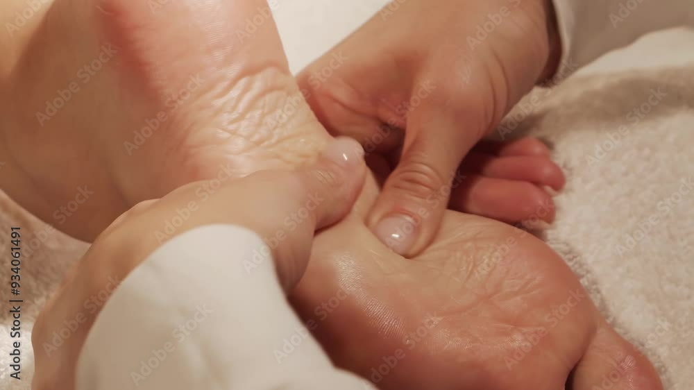 Woman is getting massage treatment from the therapist. Massaging procedure in spa. Healthcare, relaxation, rejuvenation and wellness concept. Woman is getting massage treatment from the therapist. Massaging procedure in spa. Healthcare, relaxation, rejuvenation and wellness concept.