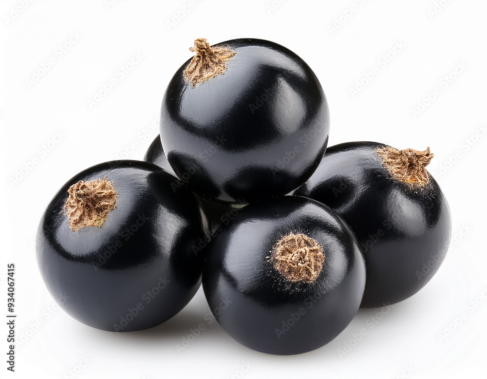 Freshly Picked Black Currant Berries on White Background Stock Photo Freshly Picked Black Currant Berries on White Background Stock Photo