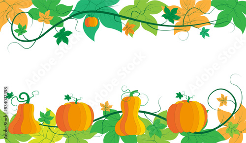 beautiful background with orange pumpkin, beautiful autumn background	
