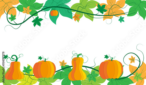 beautiful background with orange pumpkin, beautiful autumn background	
