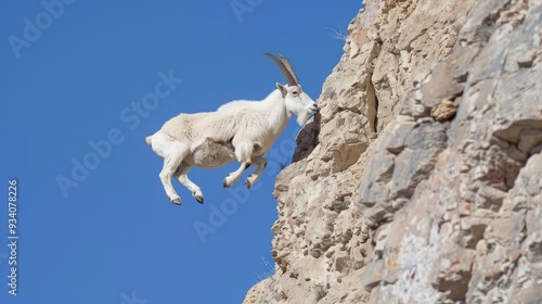 Mountain Goat Leaping