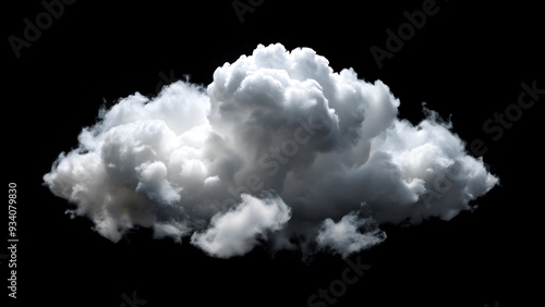 White cloud on black background