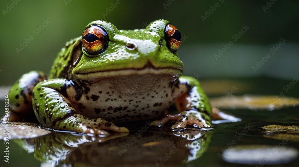 Obraz premium close-up of a frog in its natural environment