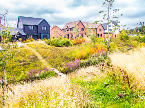 Wallpaper Mural New housing estate Crowthorne Berkshire with nature area Torontodigital.ca