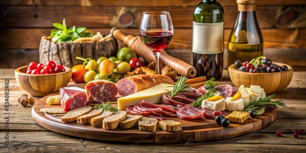 Rustic Charcuterie Board with Red Wine and Cheese, Charcuterie, Cheese Board, Food Photography, Appetizers Rustic Charcuterie Board with Red Wine and Cheese, Charcuterie, Cheese Board, Food Photography, Appetizers