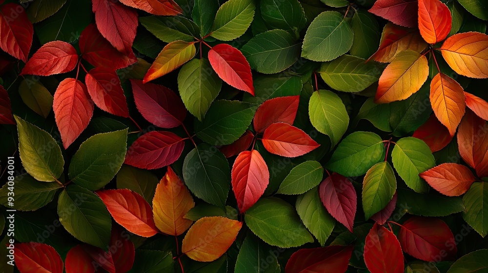 Vibrant autumn leaves in various shades create a beautiful natural pattern. Perfect for seasonal themes and nature backgrounds. Vibrant autumn leaves in various shades create a beautiful natural pattern. Perfect for seasonal themes and nature backgrounds.