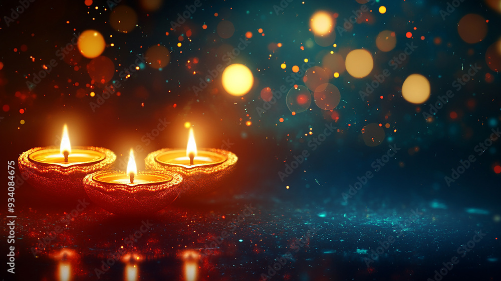 Candles, flames, glowing, dark background, bokeh, sparkle, light. Candles, flames, glowing, dark background, bokeh, sparkle, light.
