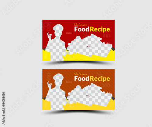 Food youtube thumbnail design layout made with multiple colors.