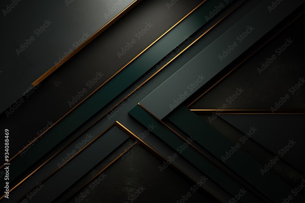 Abstract geometric pattern with black and gold stripes. Abstract geometric pattern with black and gold stripes.