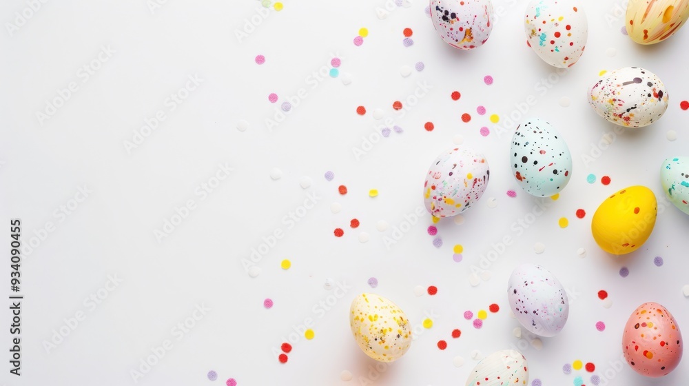 Colorful Easter Eggs on White Background Colorful Easter Eggs on White Background