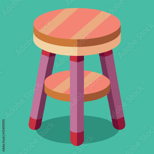 Milking Stool Vector Illustration