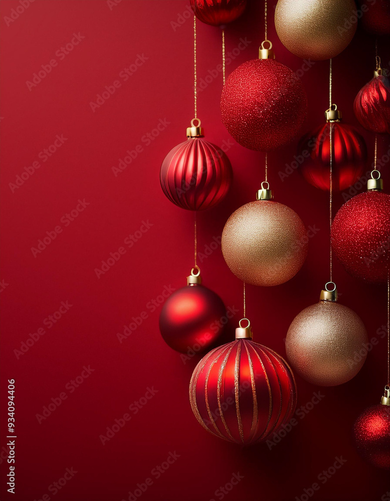 beautiful red background banner of christmas balls with text space, social media story background set, used for christmas advertising beautiful red background banner of christmas balls with text space, social media story background set, used for christmas advertising