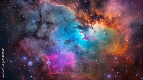 Wallpaper Mural The Eagle Nebula with vivid colors and star formations, nebula background, deep space imaging Torontodigital.ca