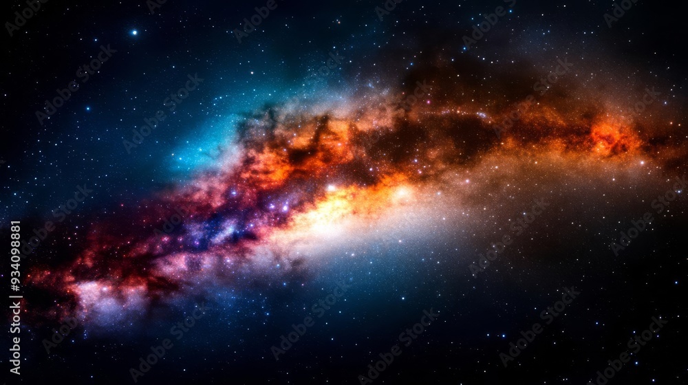 Galactic core of the Milky Way with vibrant colors and stars, space background, deep sky photography Galactic core of the Milky Way with vibrant colors and stars, space background, deep sky photography