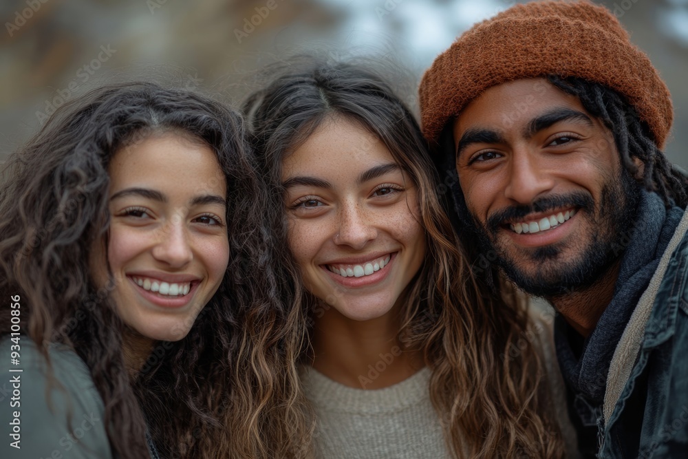 Portrait of friends smiling, Generative AI Portrait of friends smiling, Generative AI
