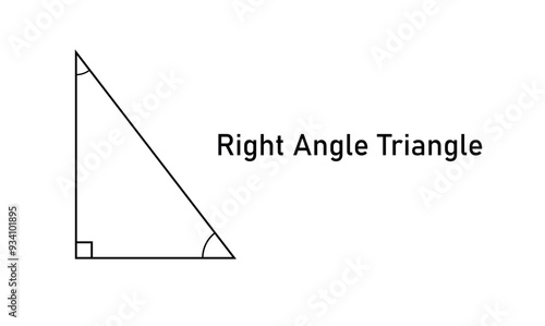 Right angle triangle shape in geometry.