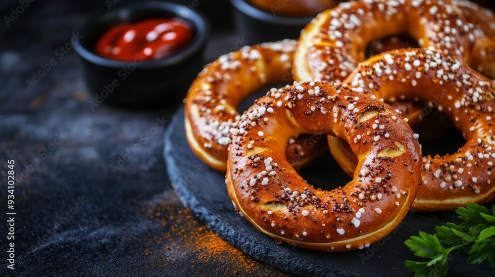 German national cuisine: pretzels with spices. German national cuisine: pretzels with spices.