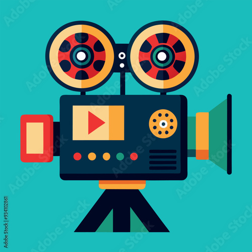 Movie Camera Vector Illustration