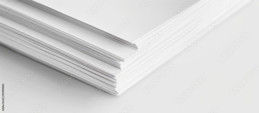 Stacked White Paper On White Background Stacked White Paper On White Background