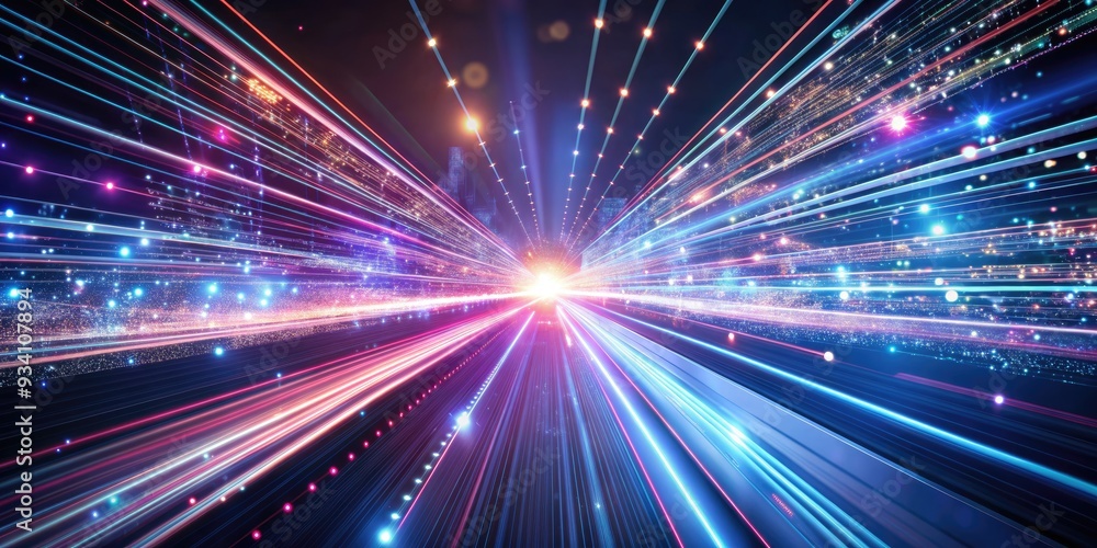 A vibrant digital burst of colorful lights and speed lines. A vibrant digital burst of colorful lights and speed lines.