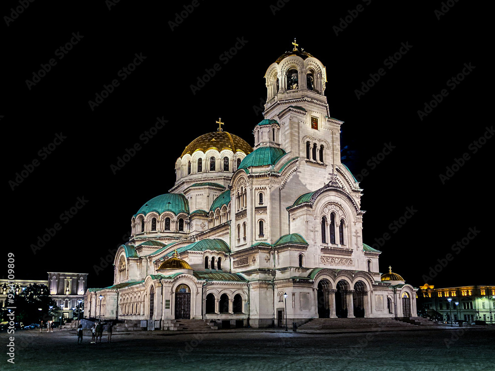 Sofia , Bulgaria. Alexander Nevsky Memorial Church at night Sofia , Bulgaria. Alexander Nevsky Memorial Church at night